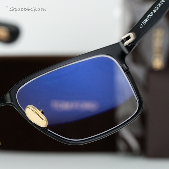 Tom Ford Men Eyeglasses Black Gold Blue Light Block FT5733-B 002 NEW AUTHENTIC - Picture 9 of 10